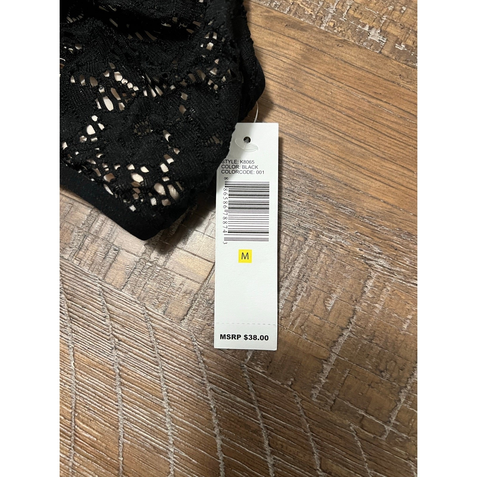 Kensie Black Wireless Lace Bra Size Medium Nwt Racerback Casual Festival — image 3 of 8